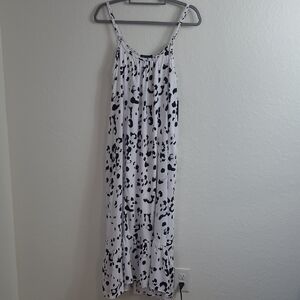 Tribal Black and White Patterned Maxi Dress Size M
